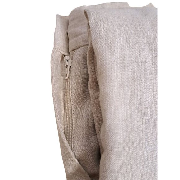 Talbots Linen Blend Cropped Pants Size 4P Beige Neutral Pull On Stretch - Picture 2 of 16